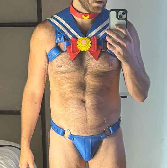 Custom Leather Costume (Blue Seaman)